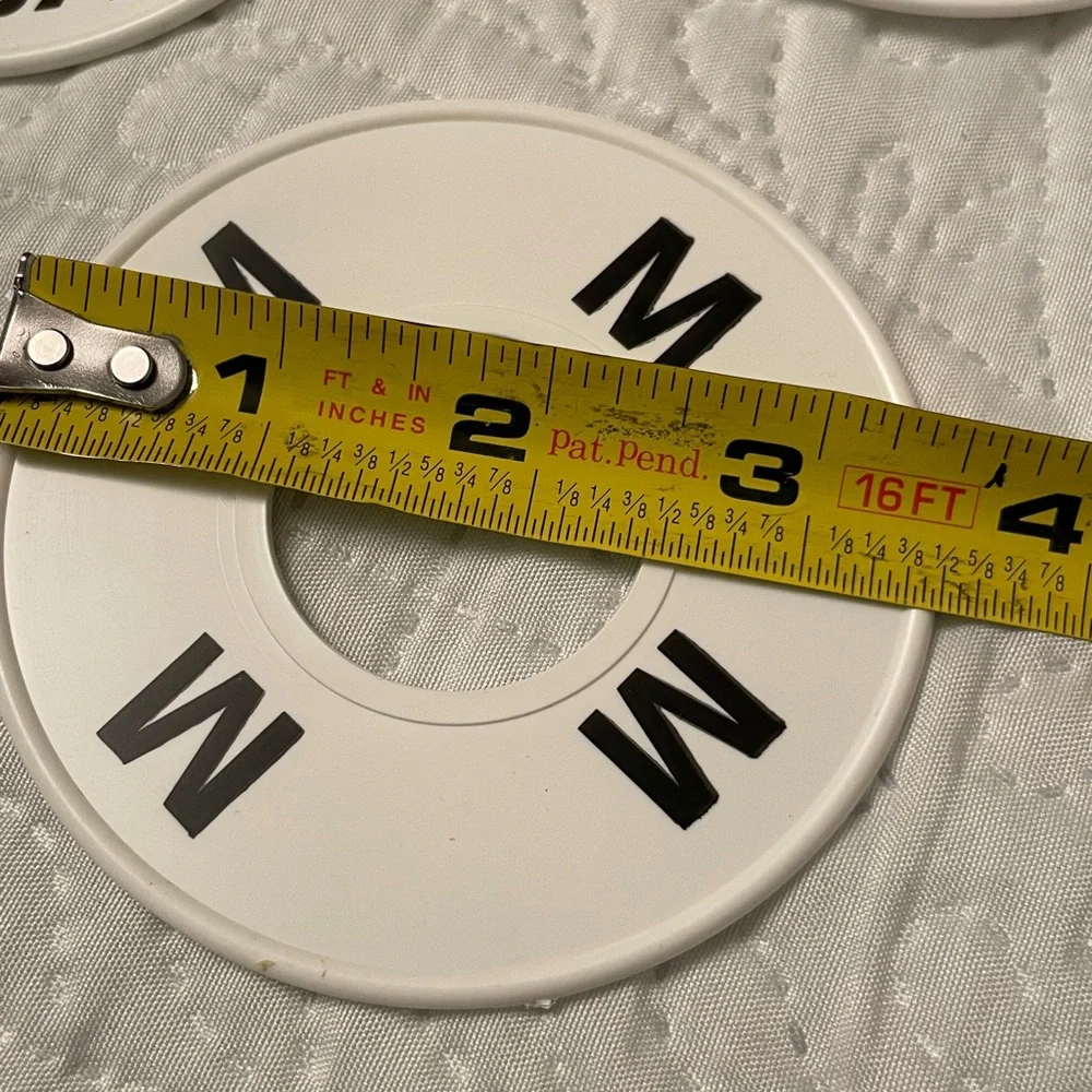 New Set of 3 XS S & M White Round Plastic Clothing Rack Size Dividers